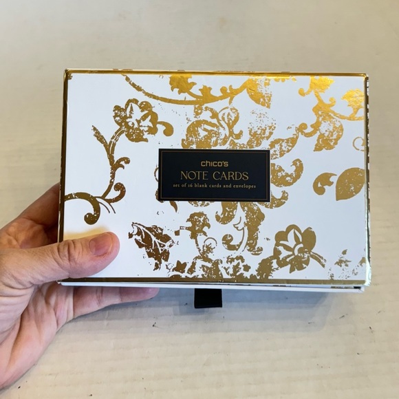 Chicos Blank Note Cards Embossed Logo Cards Envelopes Rose Smoke 16 Pack - Picture 12 of 16